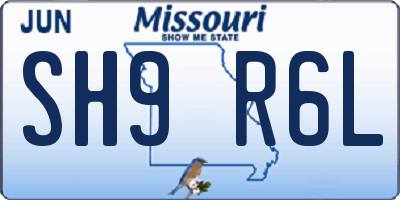 MO license plate SH9R6L