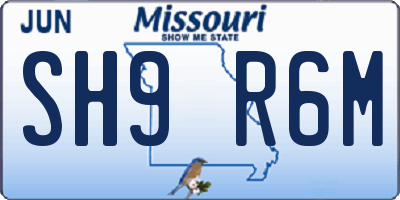 MO license plate SH9R6M