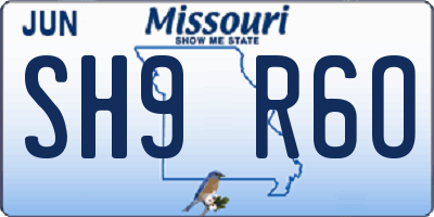 MO license plate SH9R6O