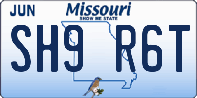MO license plate SH9R6T