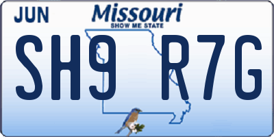 MO license plate SH9R7G