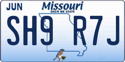 MO license plate SH9R7J