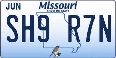 MO license plate SH9R7N