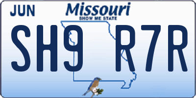 MO license plate SH9R7R