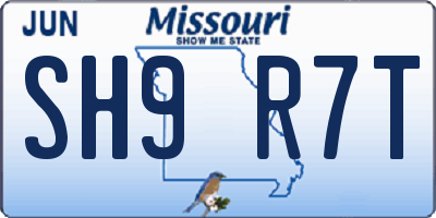 MO license plate SH9R7T