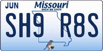 MO license plate SH9R8S