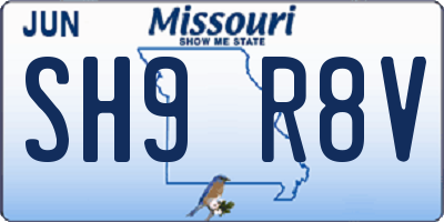 MO license plate SH9R8V