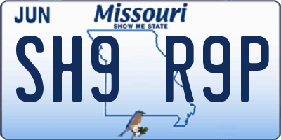MO license plate SH9R9P