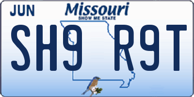 MO license plate SH9R9T