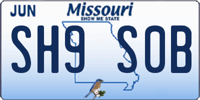 MO license plate SH9S0B