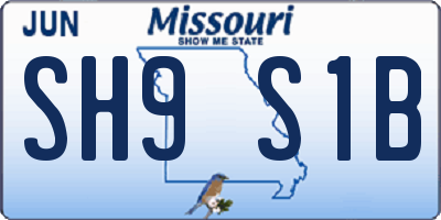 MO license plate SH9S1B
