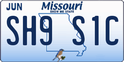 MO license plate SH9S1C