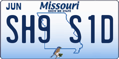 MO license plate SH9S1D