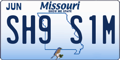 MO license plate SH9S1M