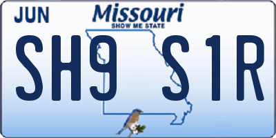 MO license plate SH9S1R