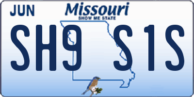 MO license plate SH9S1S