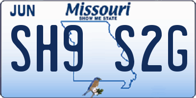 MO license plate SH9S2G