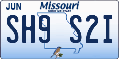 MO license plate SH9S2I