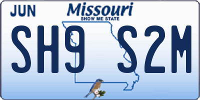 MO license plate SH9S2M