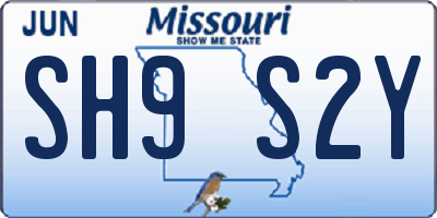 MO license plate SH9S2Y