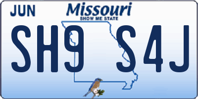 MO license plate SH9S4J