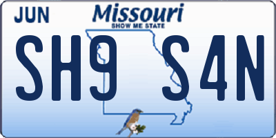 MO license plate SH9S4N