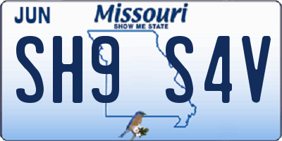 MO license plate SH9S4V