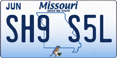 MO license plate SH9S5L