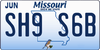 MO license plate SH9S6B