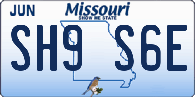 MO license plate SH9S6E