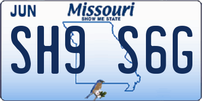 MO license plate SH9S6G