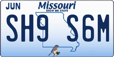 MO license plate SH9S6M