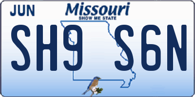 MO license plate SH9S6N