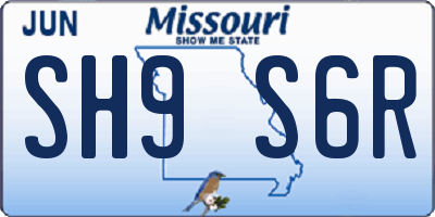 MO license plate SH9S6R