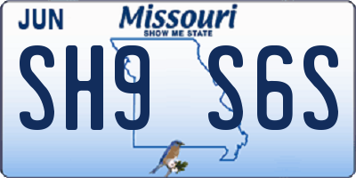 MO license plate SH9S6S