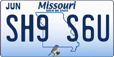 MO license plate SH9S6U
