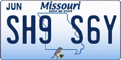 MO license plate SH9S6Y