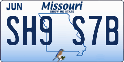 MO license plate SH9S7B