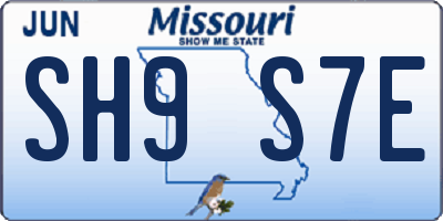 MO license plate SH9S7E