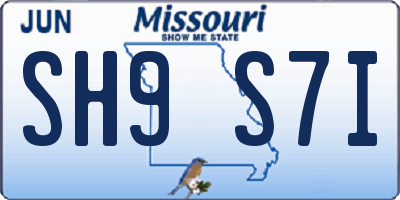 MO license plate SH9S7I