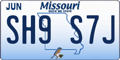 MO license plate SH9S7J