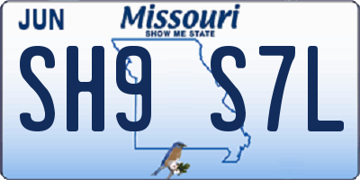 MO license plate SH9S7L