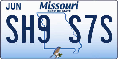 MO license plate SH9S7S