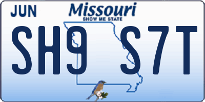 MO license plate SH9S7T