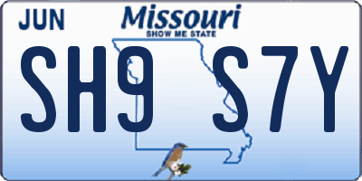 MO license plate SH9S7Y