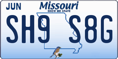 MO license plate SH9S8G
