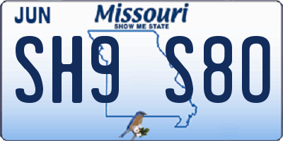 MO license plate SH9S8O
