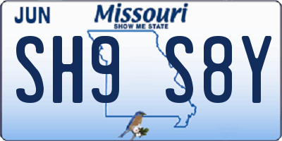 MO license plate SH9S8Y