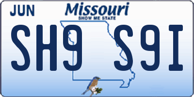 MO license plate SH9S9I