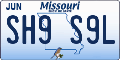 MO license plate SH9S9L